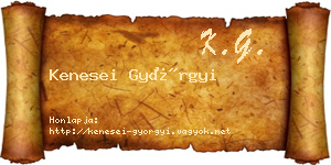 Kenesei Györgyi névjegykártya